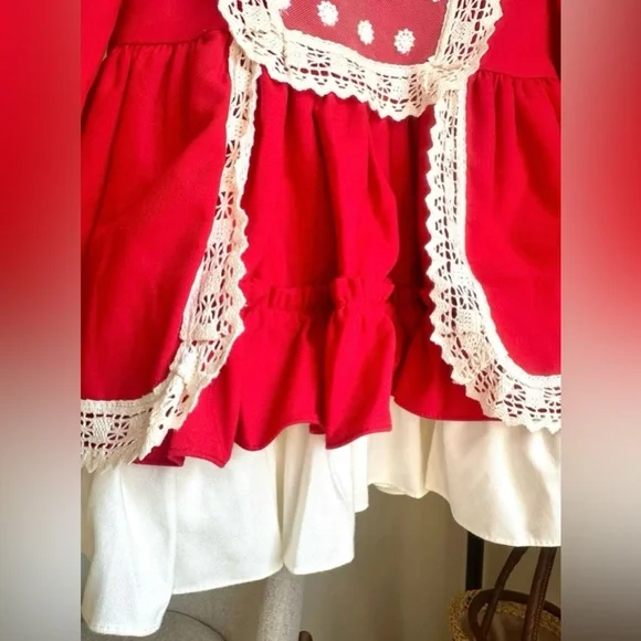 New Red Dress with Lace Trim - Picture 4 of 5